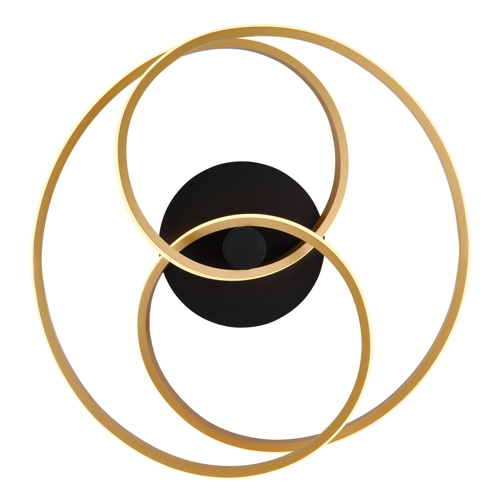 Modern ceiling lamp Glyxar black with gold Globo 9007371450787