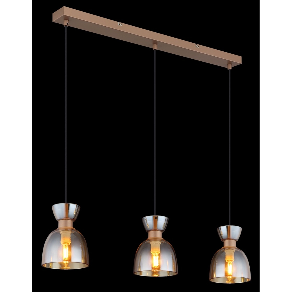 Design pendant lamp Massey coffee brown 3-light Globo 9007371533503