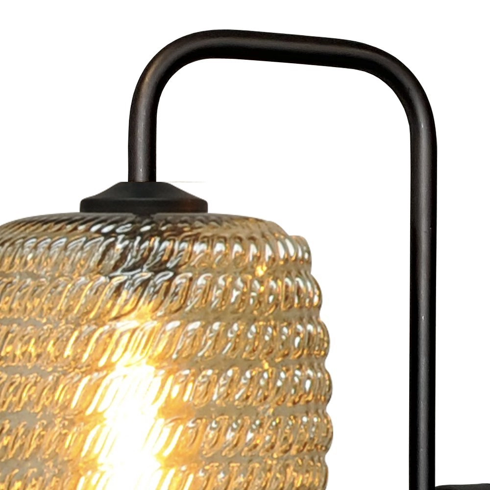 Black wall lamp Quinto with ribbed glass Masterlight 8718121250977