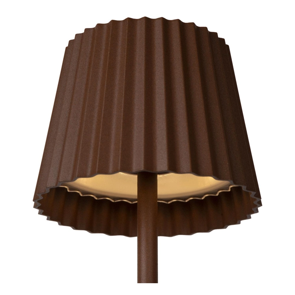 Rechargeable table lamp Justine Rust brown with charging station Lucide 5411212272195