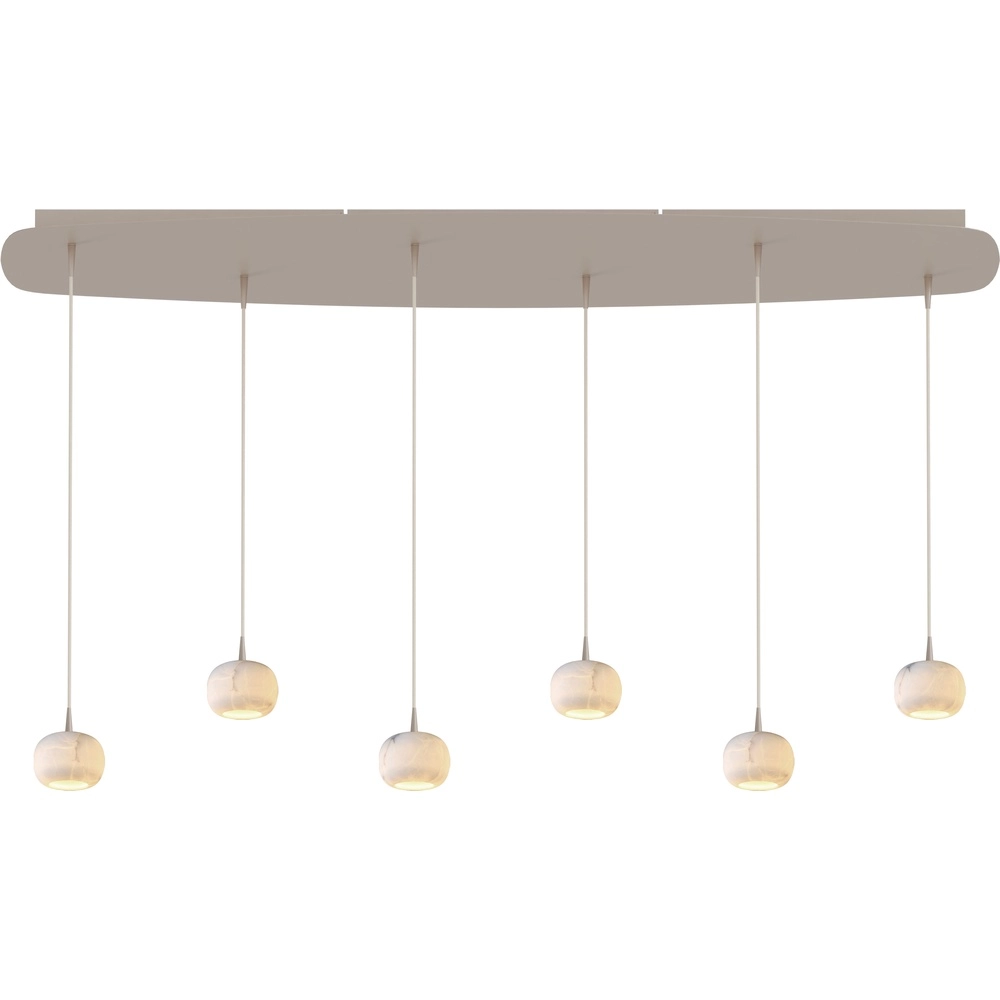 Oval pendant lamp Alta 6-light beige terra