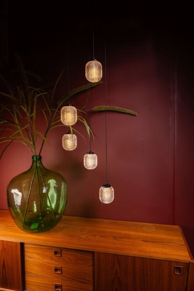 Round pendant lamp Kristel 5-light black ETH 8720195309192