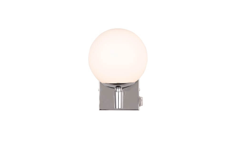 Wall lamp Kula chrome fixture with white glass Trio 4017807585278