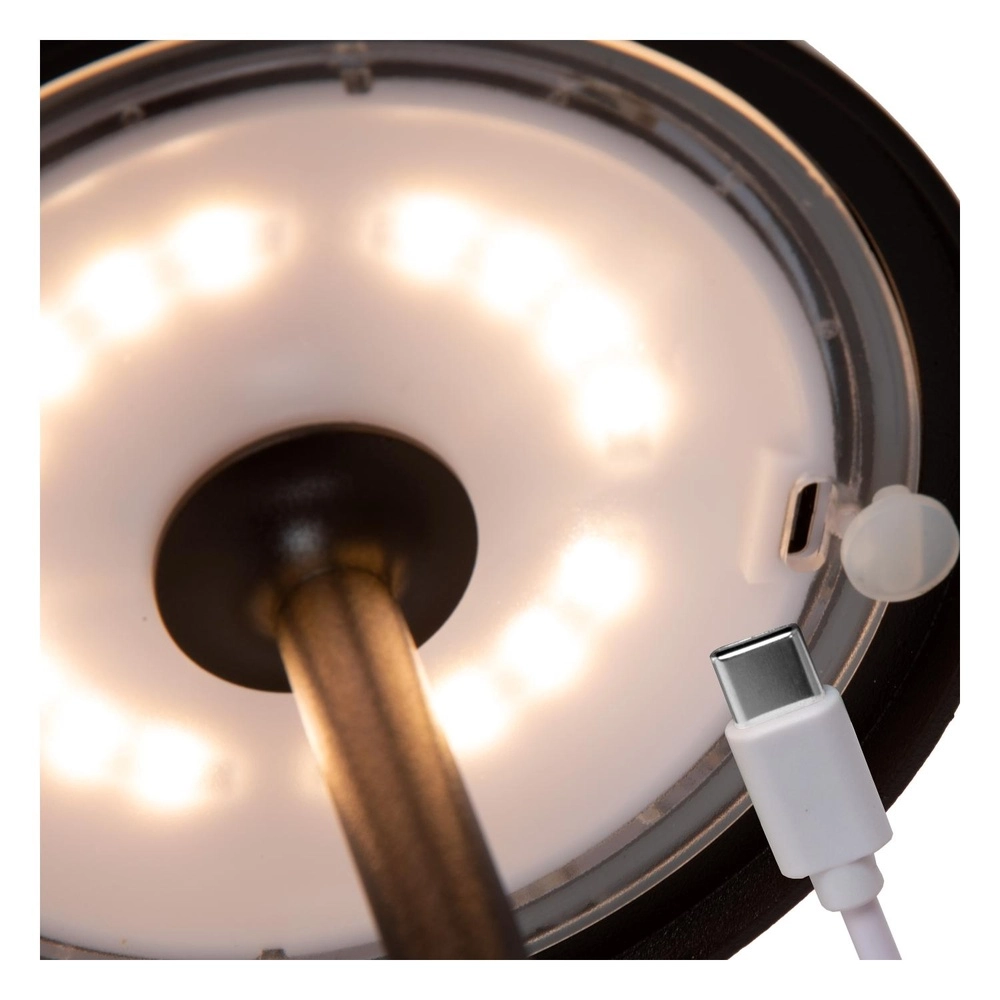 Rechargeable table lamp Joy IP54 black Lucide 5411212151940