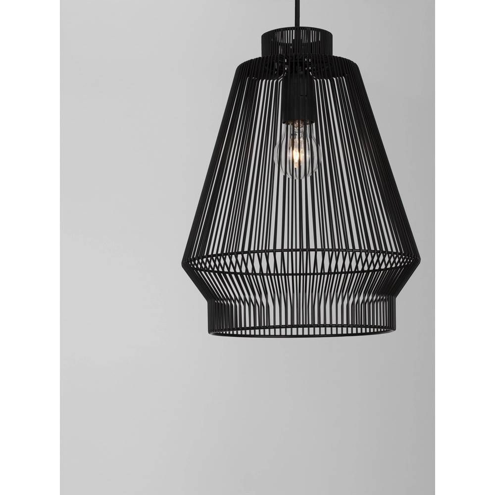 Bohemian pendant lamp Bredo Ø 27.5cm black Lyora 5212017438898