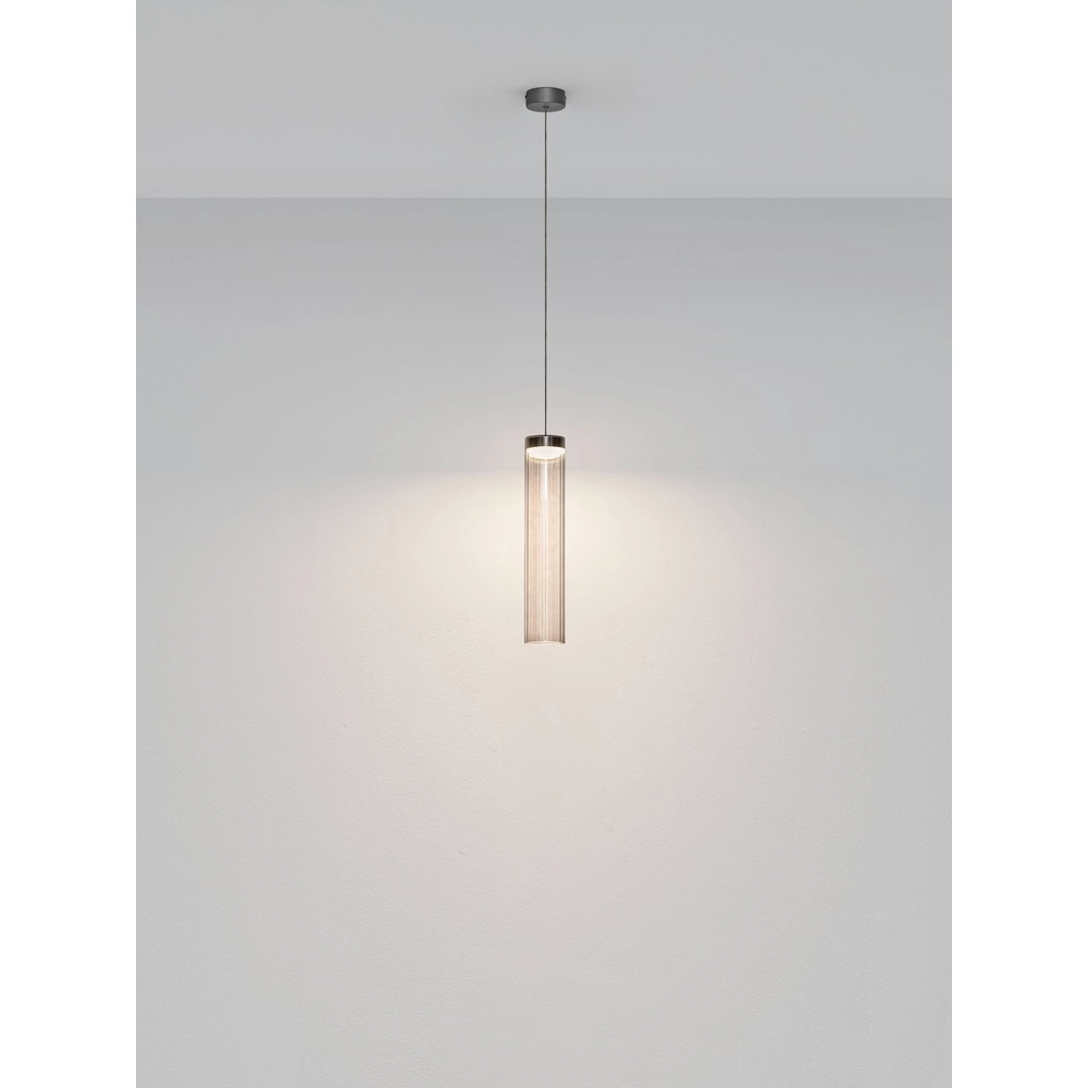Design pendant lamp Brielle anthracite with mocha glass Lyora 5212017495419