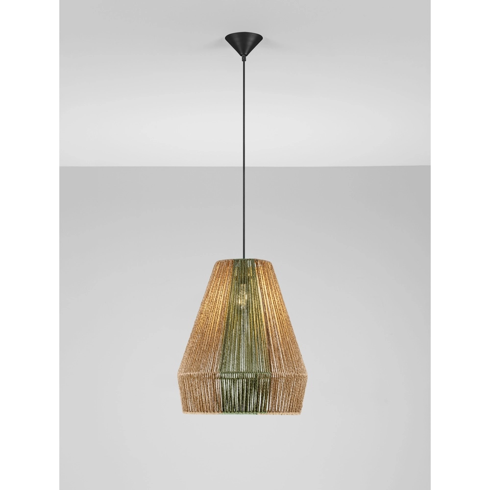Pendant lamp Dena Ø 39cm brown with green
