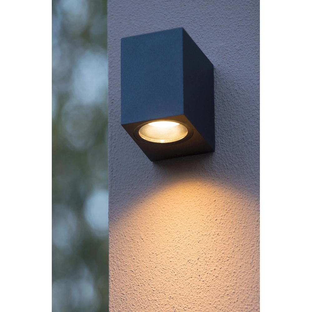 Design wall spot Zaro IP44 single black Lucide 5411212690043