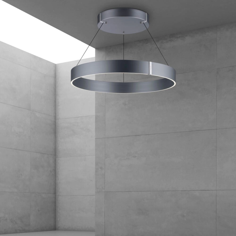 Round hanging lamp Pure E-Clipse gray Ø 70cm Paul Neuhaus 4012248372340
