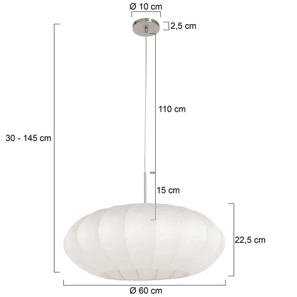Pendant lamp Sparkled Light metal with white shade Steinhauer 8712746173130
