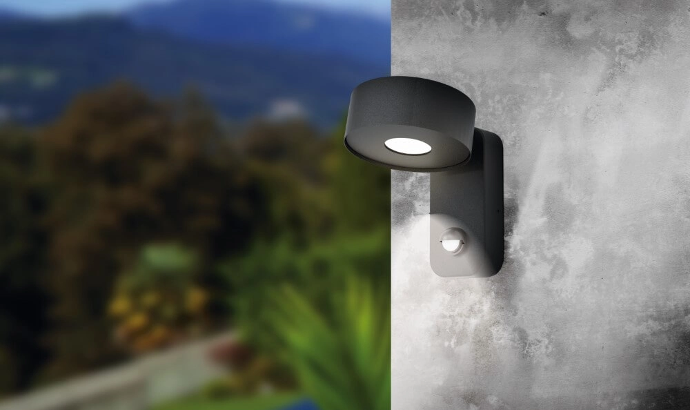 Led wall spot Palosco 6w - 3000K with motion sensor black Eglo 9002759987381
