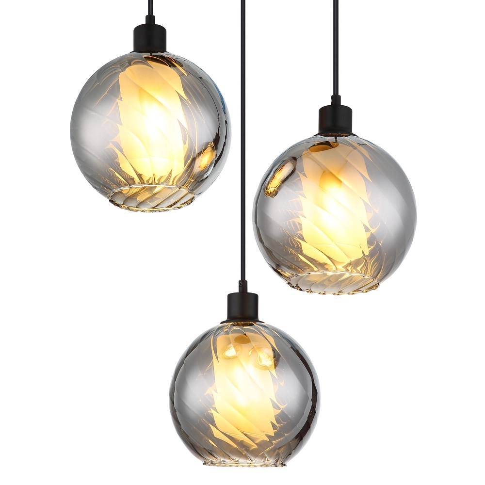 Design pendant lamp Ulf 3-light black Globo 9007371533701