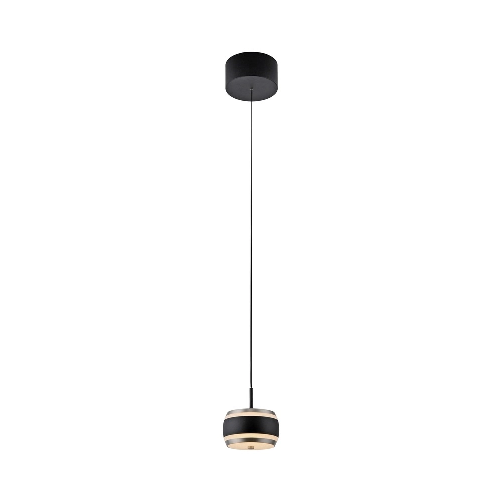 Sleek LED pendant Pure Falling Rings black pearl Paul Neuhaus 4012248396551
