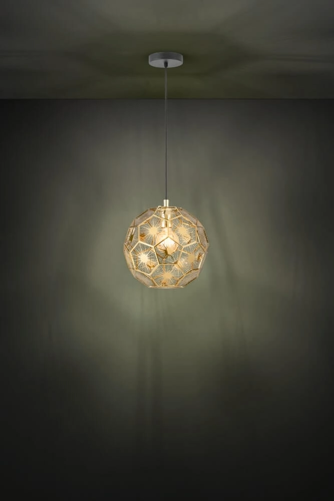 Gold design hanging lamp Skoura Ø 30cm Stars of Light 9002759397548