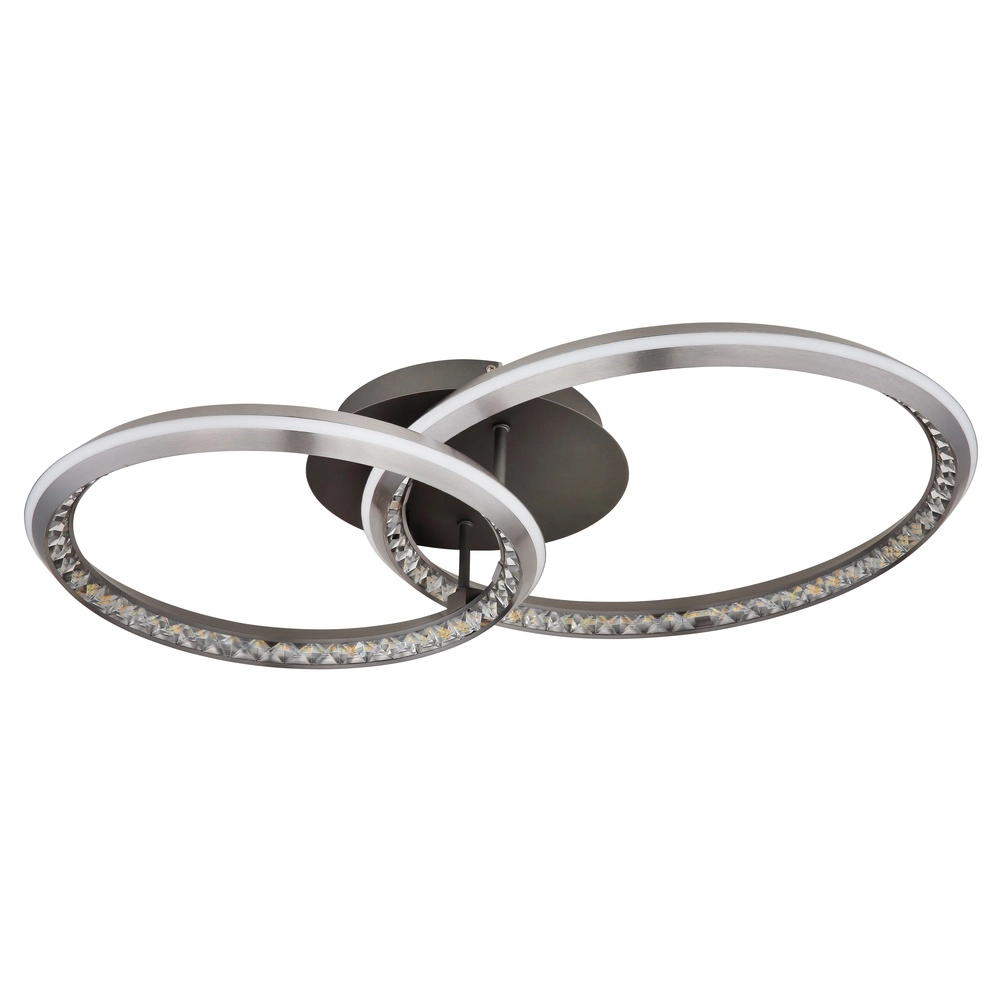 Design ceiling lamp Alaina 2 rings grey Globo 9007371462896