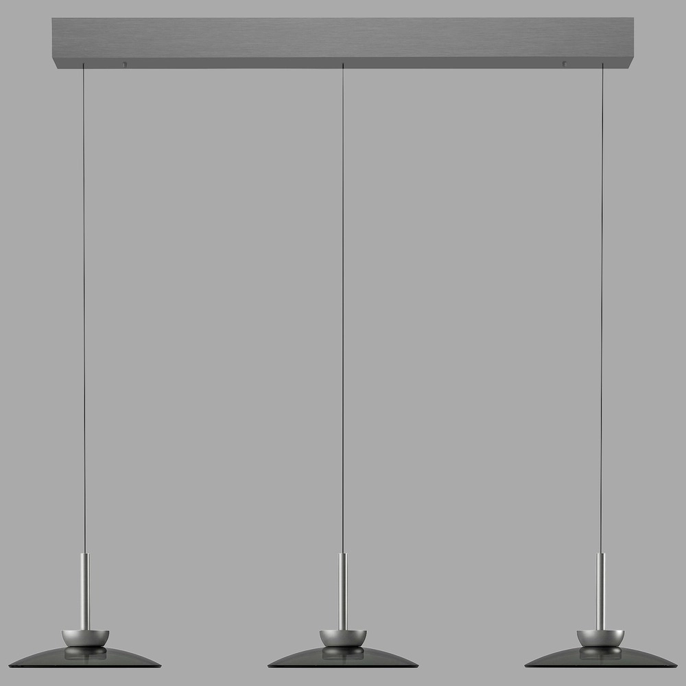 3L dining table pendant lamp Pure Moon Platinum-plated with smoke glass