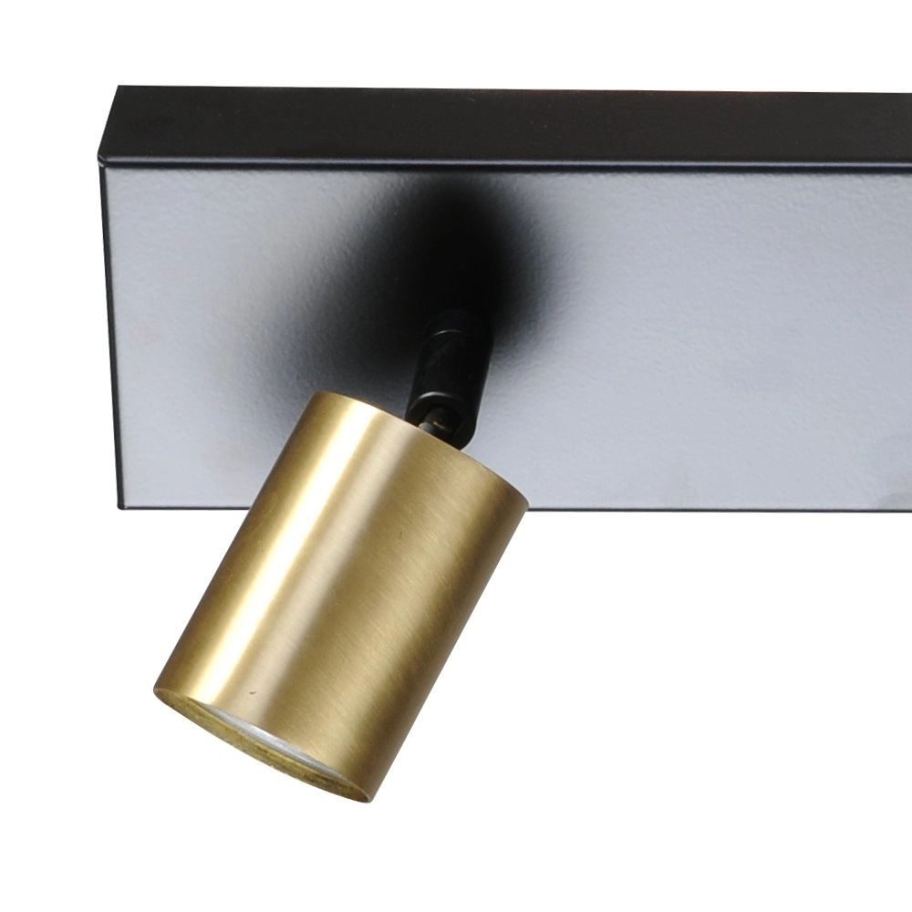 Ceiling lamp black Bounce with 3 gold spots Masterlight 8718121209173