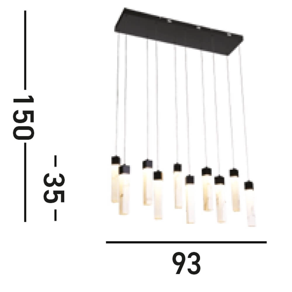 13-light pendant lamp Moonbeam black Searchlight 5053423273785