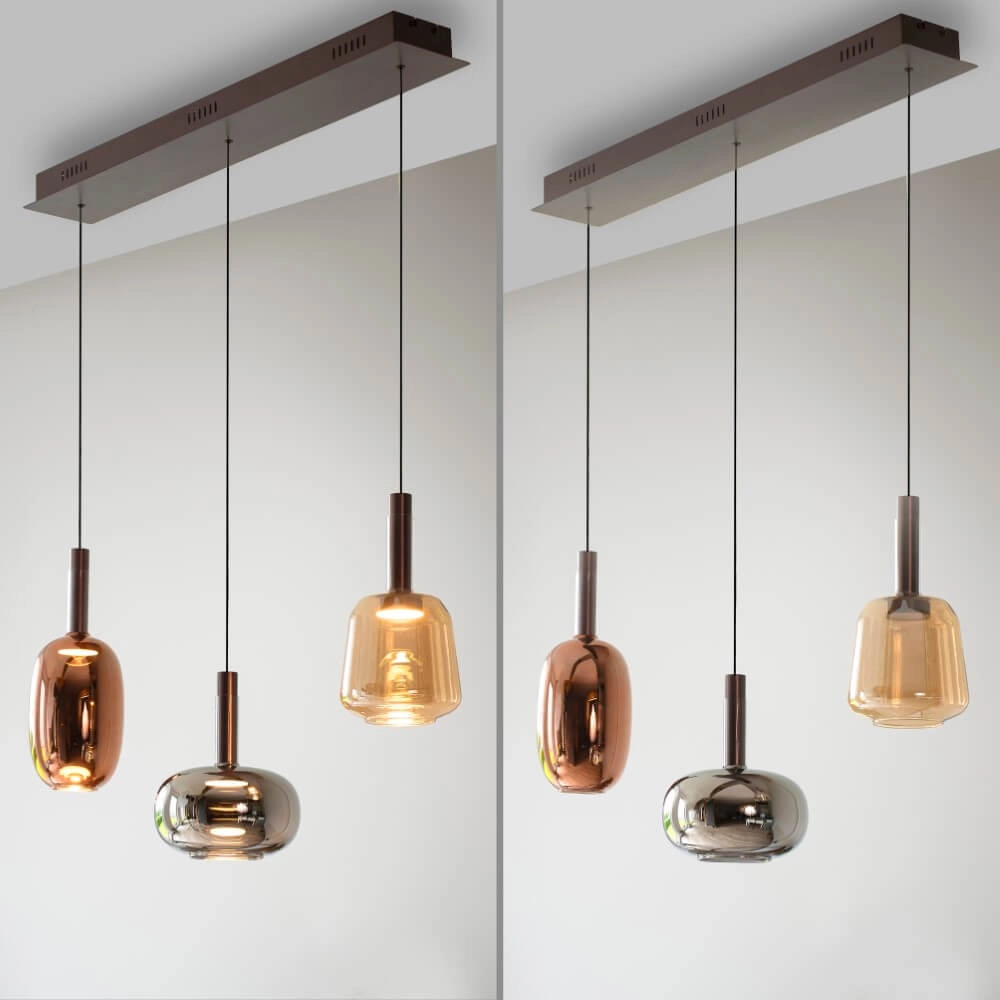 Cheerful hanging lamp Irides 3-light straight Paul Neuhaus 4012248383667