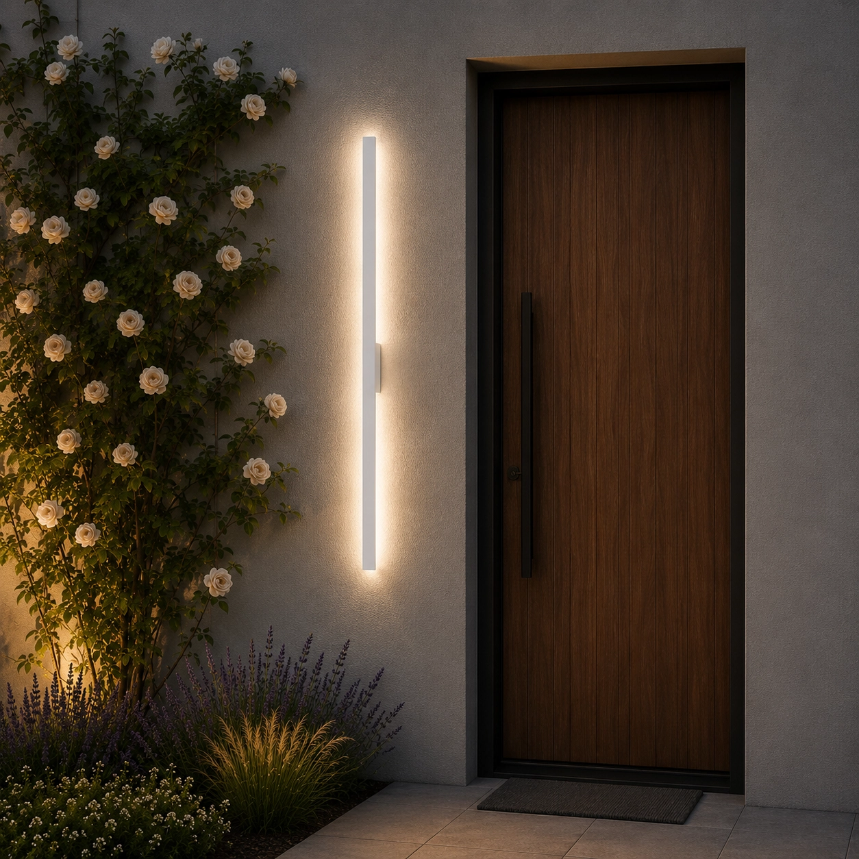 Sleek wall lamp Doul white 121cm