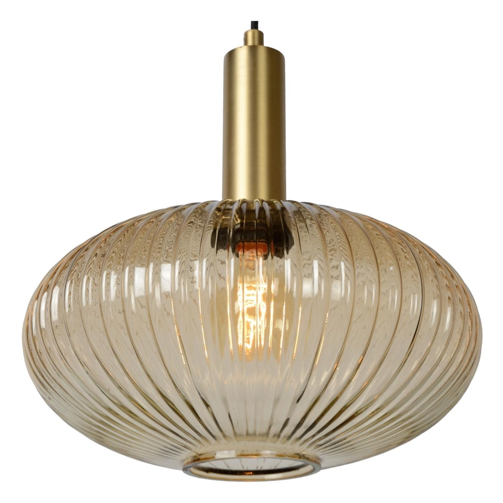 Pendant lamp Maloto Ø 30cm amber Lucide 5411212451200