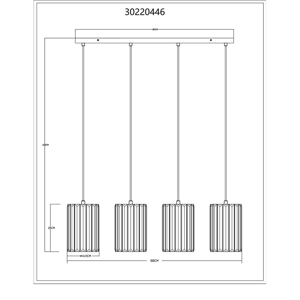 Pendant lamp Run 4-light wood Globo 9007371519965