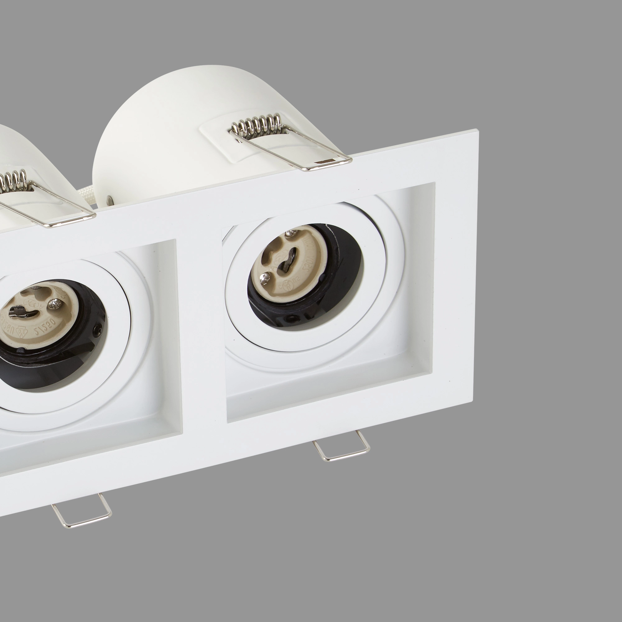 Rectangular recessed spotlight Grid 2-light white Lyora 5053423307176