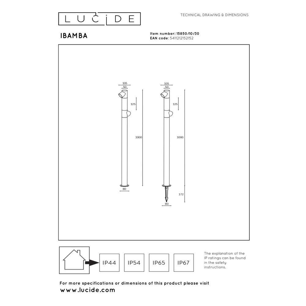 Path lighting Ibamba Double Black Lucide 5411212152152