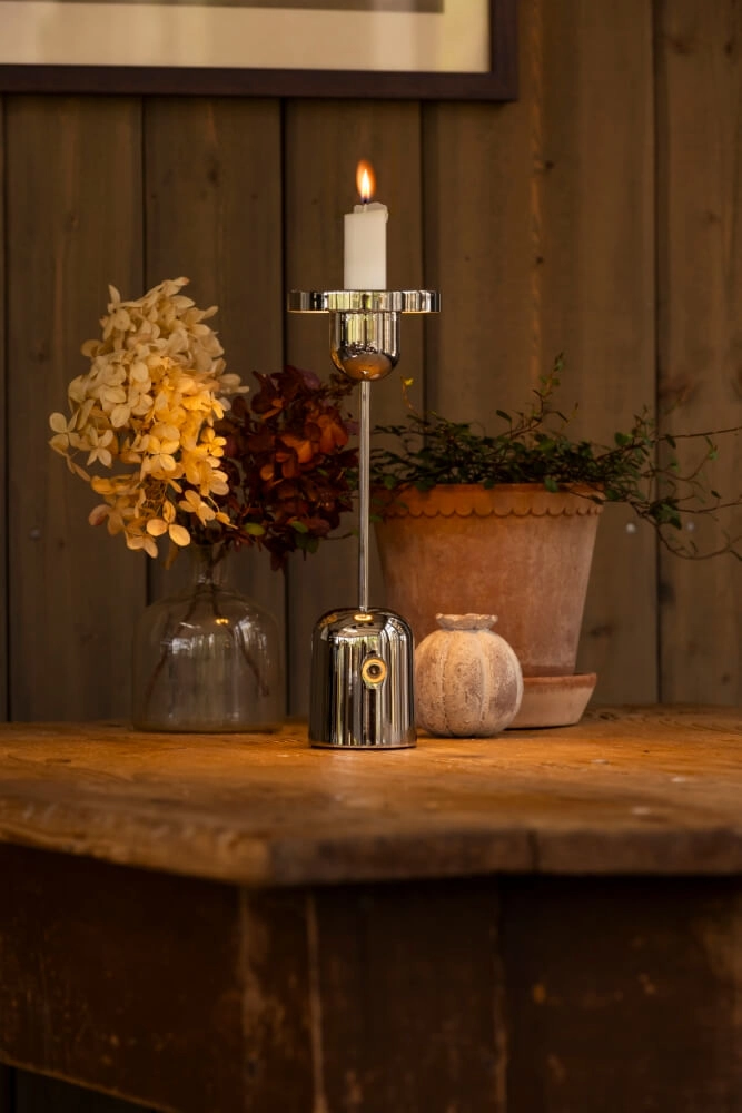 Rechargeable table lamp Cassis Stainless steel for candlestick KonstSmide 7318307832006