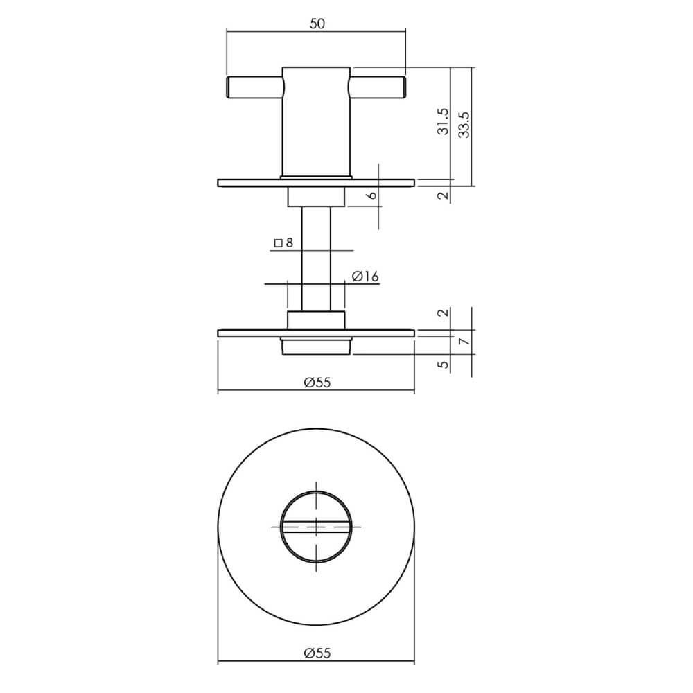 Toilet closure Tira self-adhesive rosette round stainless steel Intersteel 8714186402061