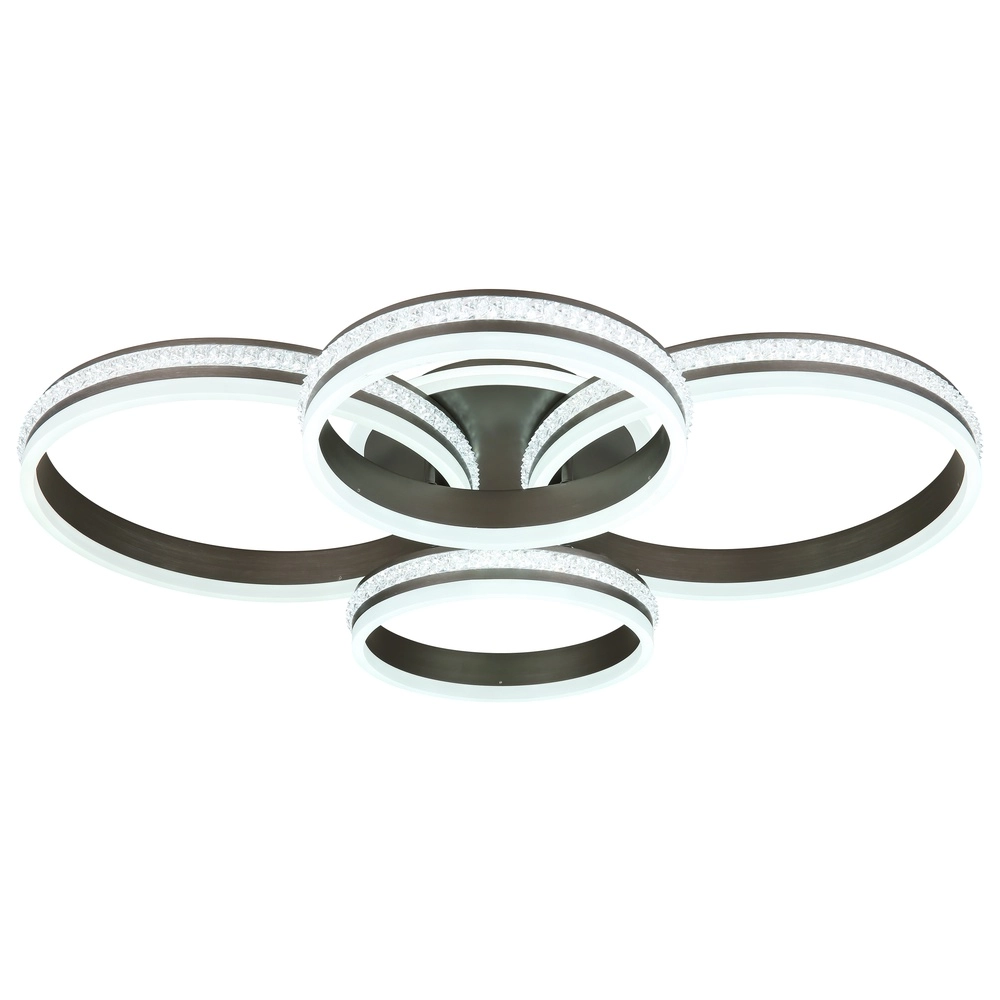 Design ceiling lamp Grouni 4 rings titanium brushed Globo 9007371446001