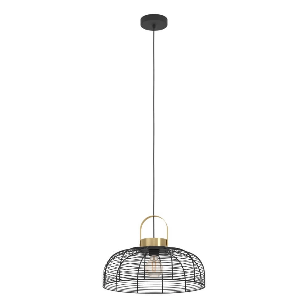 Wire lamp Roundham Ø 45cm - black with gold