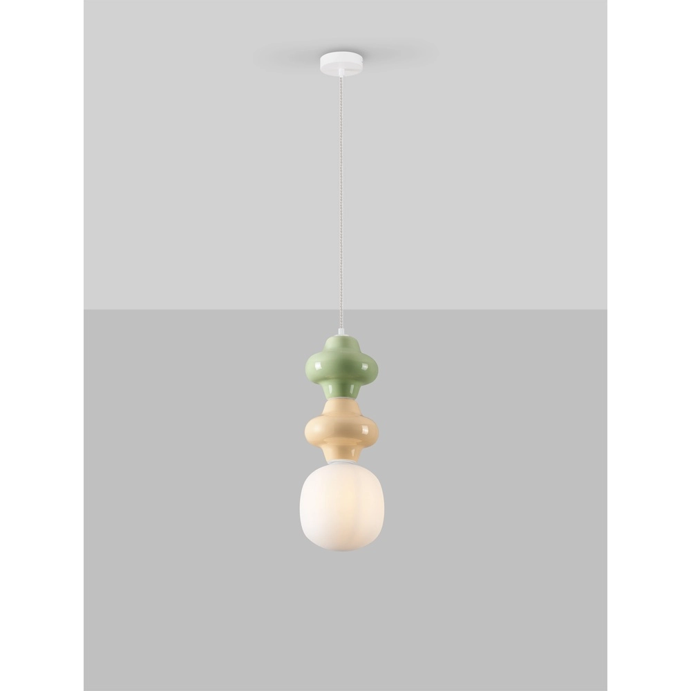 Pendant lamp Clio M green and yellow ceramic Lyora 5212017461292