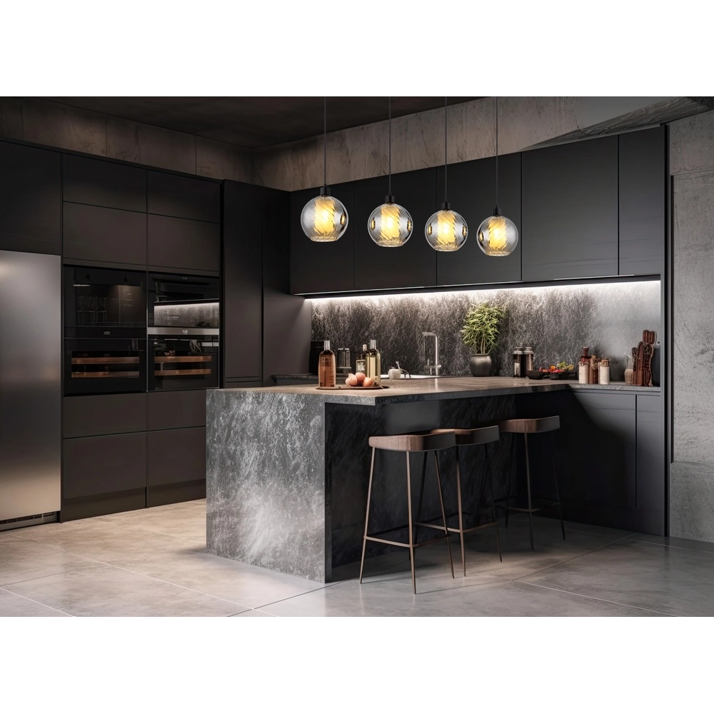 Design pendant lamp Ulf 4-light black Globo 9007371522712