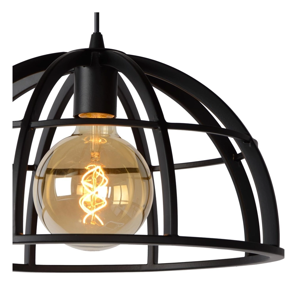 3-light pendant lamp Dikra Industrial Black Lucide 5411212761026