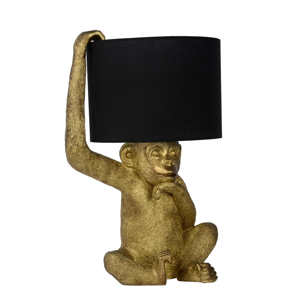 Table lamp Extravaganza Chimp monkey black with gold