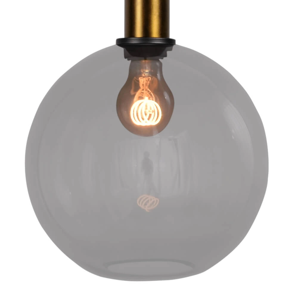 Hanging lamp Ø 25cm Bella 2 Antique brass with smoke glass Masterlight 8718121334097