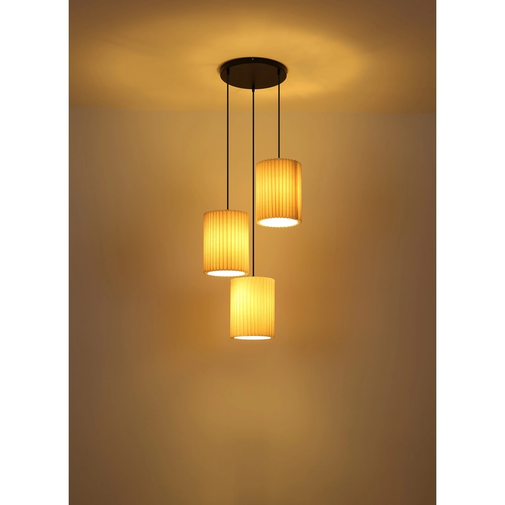 3-light pendant lamp Page black with white round Globo 9007371525607