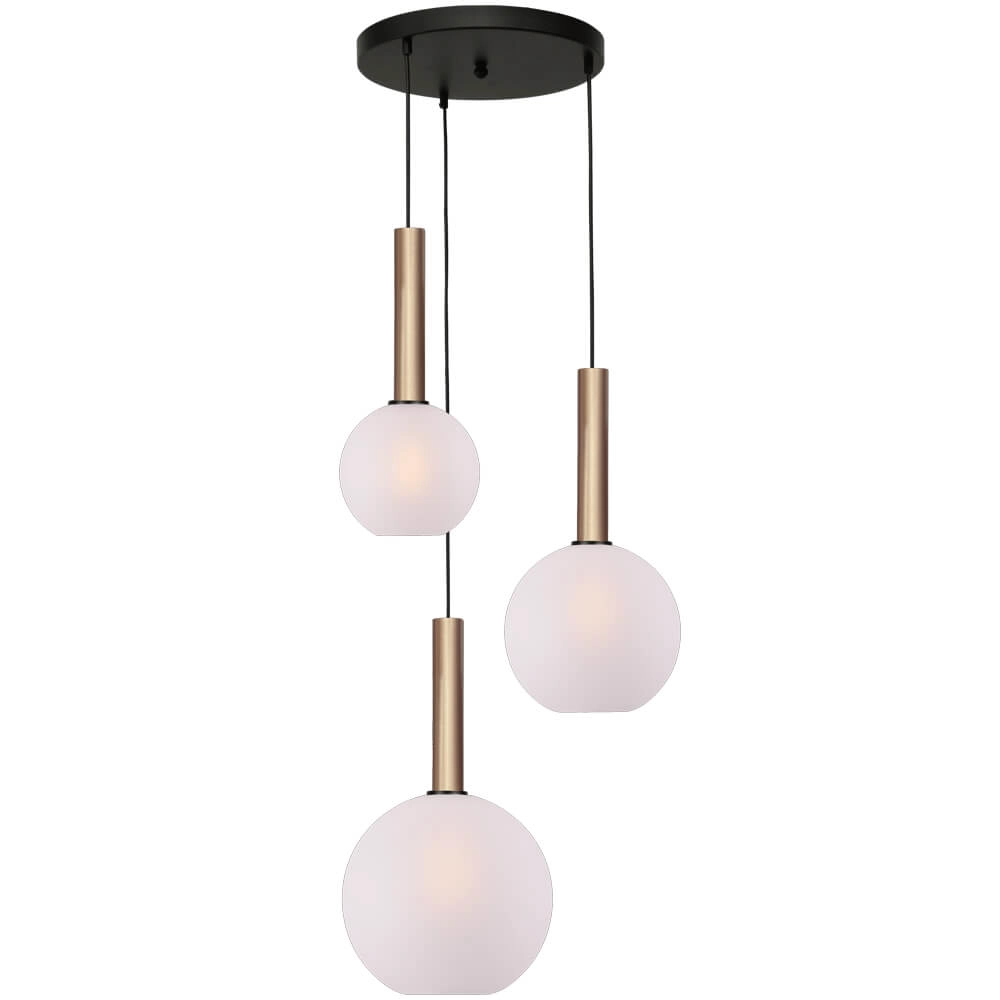 Vide hanging lamp Bella 2 Brass gold with white glass
