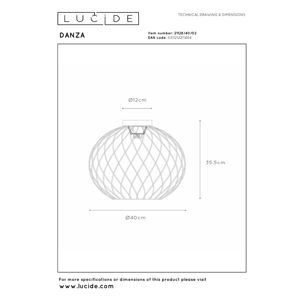 Ceiling lamp Danza gold Ø 40cm Lucide 5411212211484