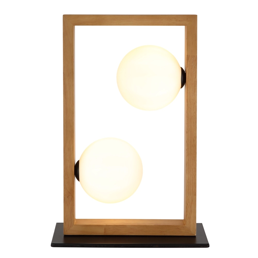 Modern table lamp Nanda black with wood Globo 9007371510948