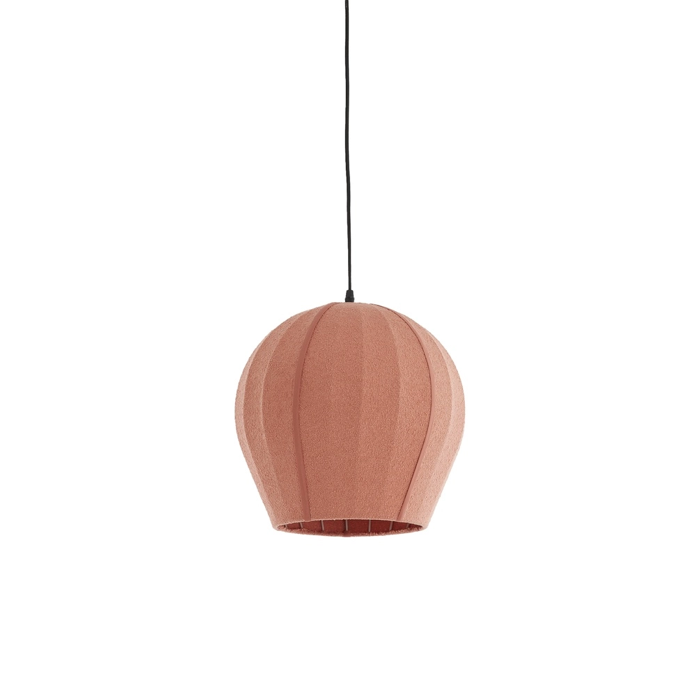 Bouclé pendant lamp Zagori Ø 35cm - coral