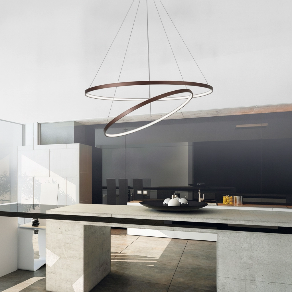 Design pendant lamp Ferrol Coffee Brown Double