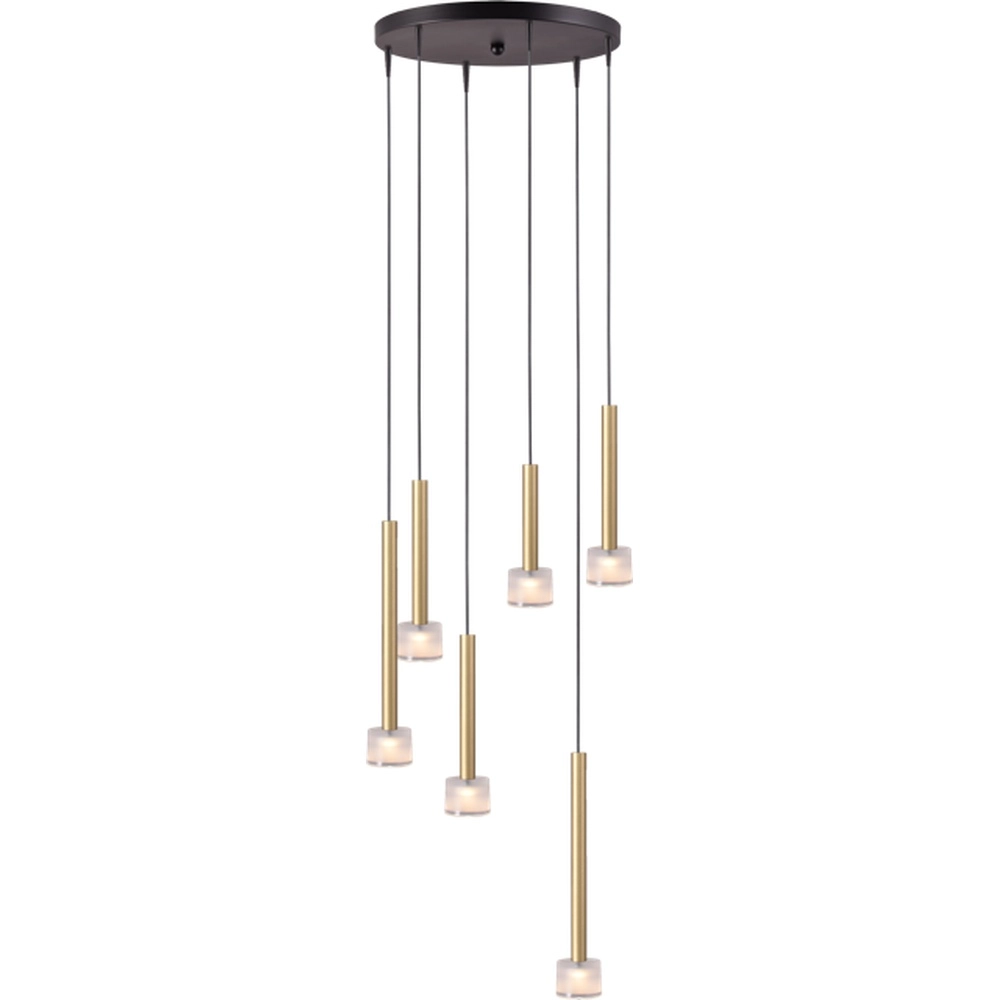 Led pendant light Fabro 6-lights - matte gold