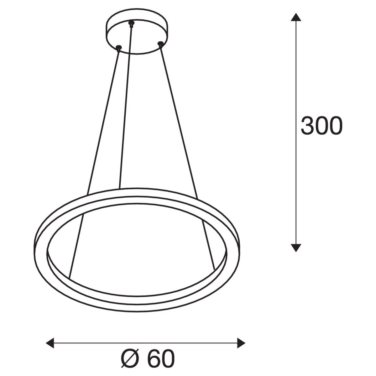 LED hanging lamp One 60cm black SLV 4024163249096