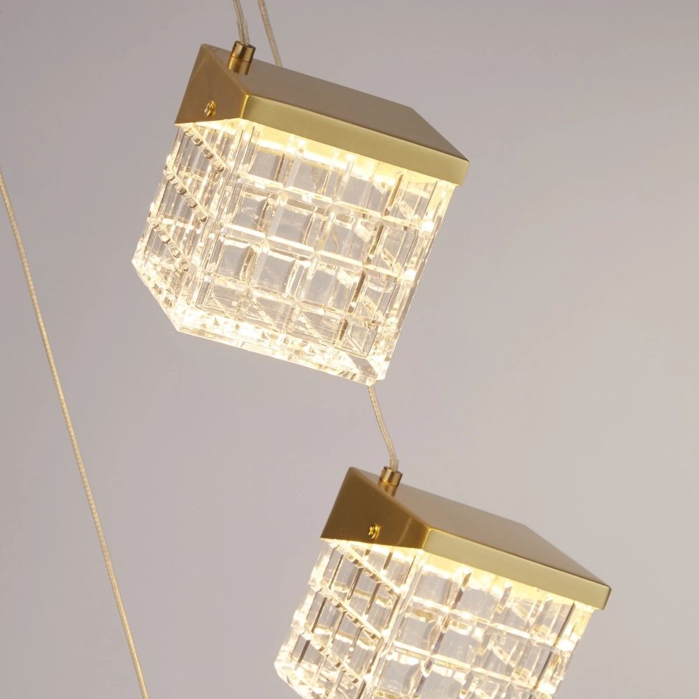 Design pendant lamp Cuboid 5-light gold Searchlight 5053423302164
