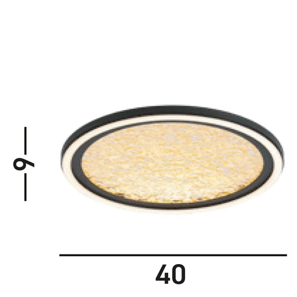 Design ceiling lamp Luna Ø 40cm black with gold Searchlight 5053423273815
