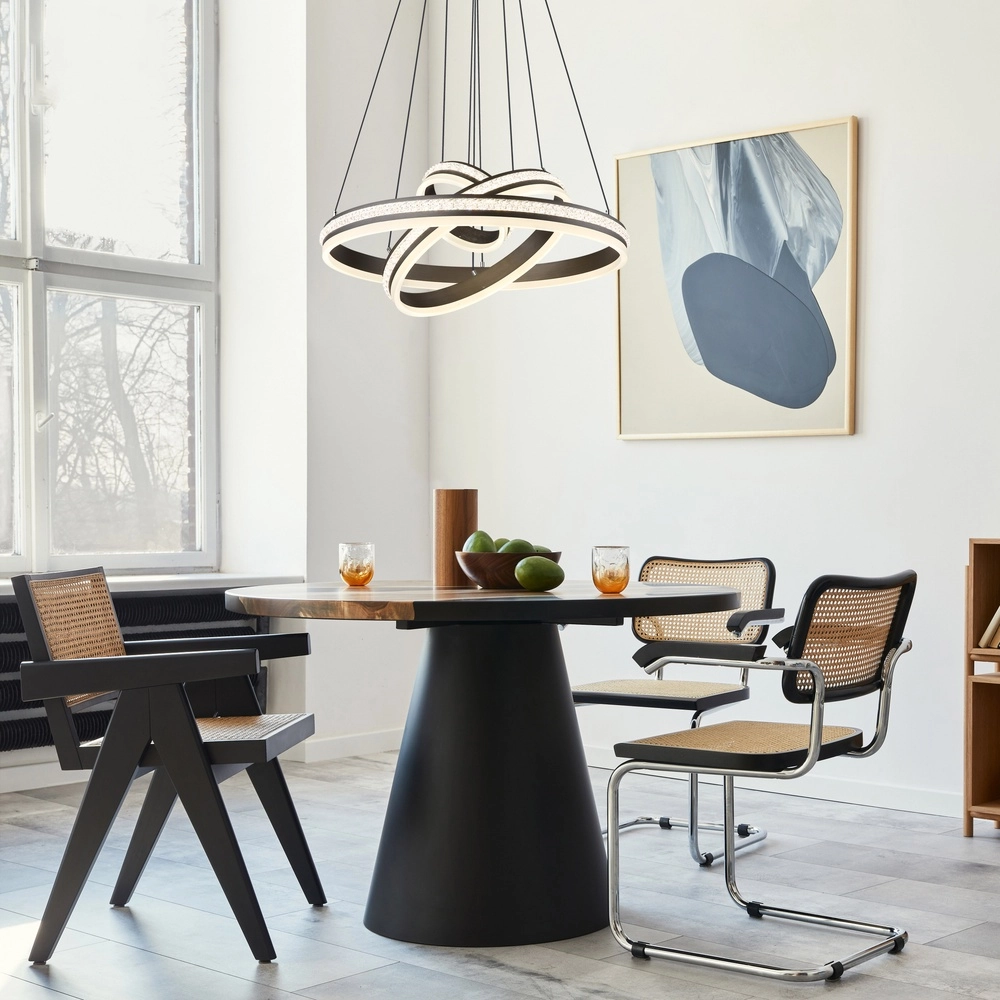Design pendant lamp Grouni 3 rings titanium brushed Globo 9007371455003