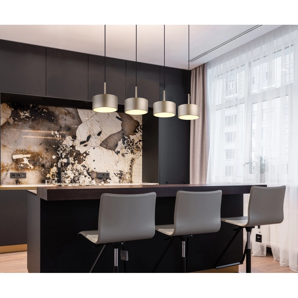4-light pendant lamp Raymond black with champagne Globo 9007371531875