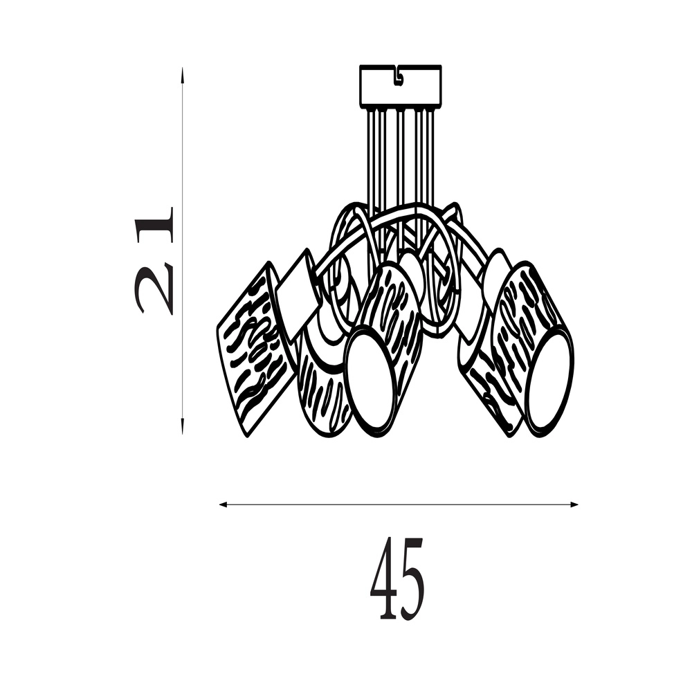 Ceiling lamp Knot black 3-lights Searchlight 5053423301952
